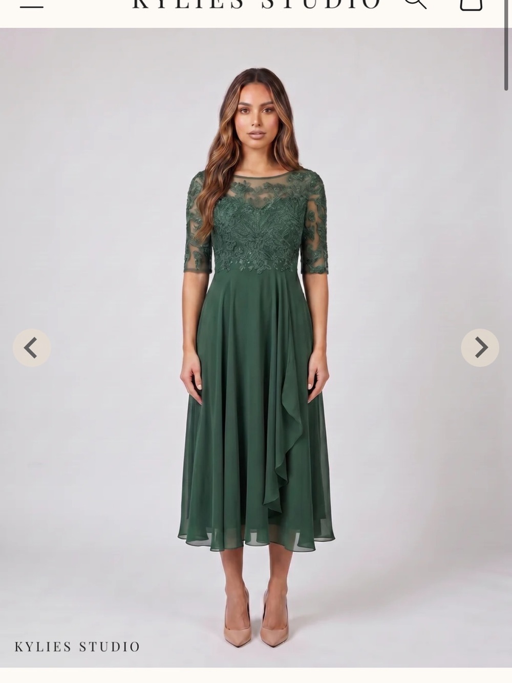 Emerald Lace Midi Dress